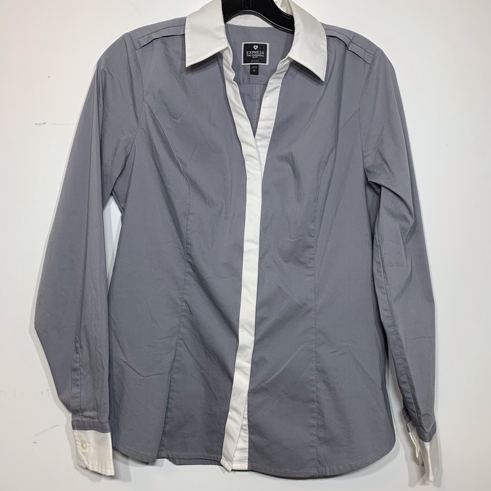 Express The Essential Shirt hidden button‎ down szS
